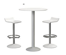 Hoge statafel + 2 barkrukken rond