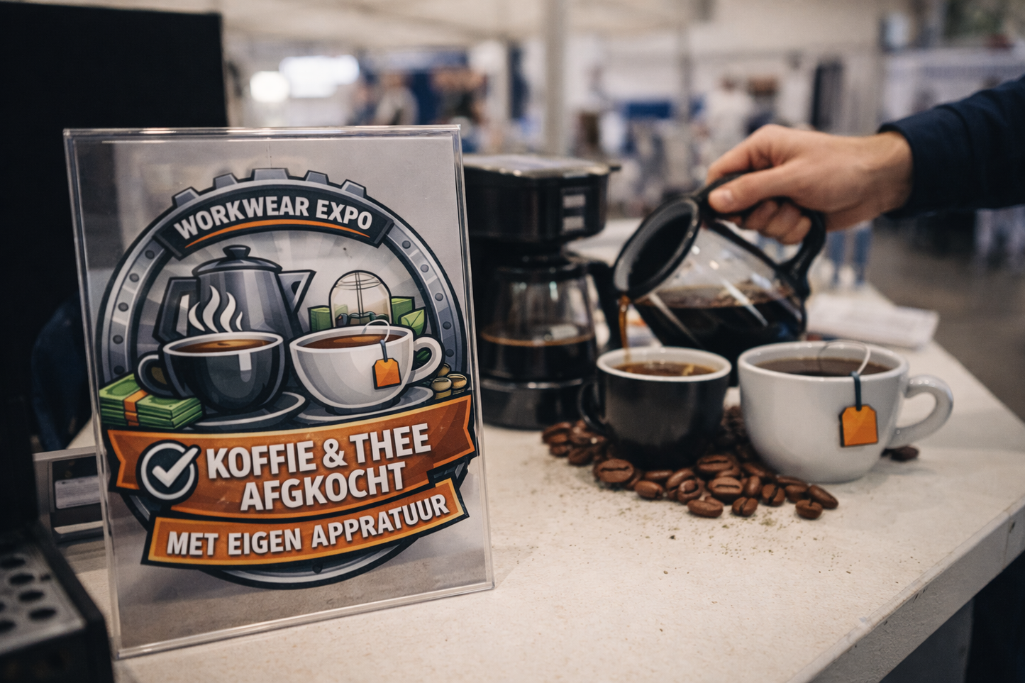 Bied zelf koffie en thee aan op uw stand met een eigen klein koffiezetapparaat